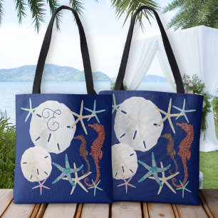 Meeresleben Monogramm Navy Blau