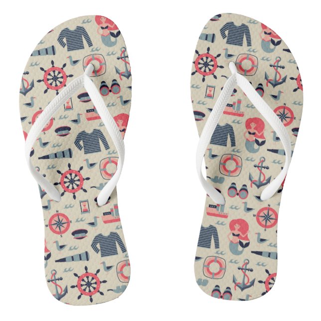 Meeresleben-Muster Flip Flops (Fußbett)