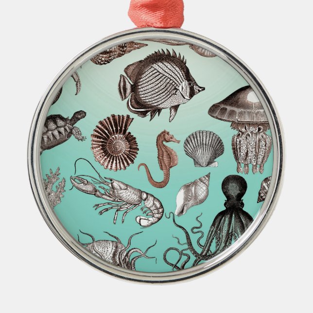Meeresleben Ornament Aus Metall (Vorne)