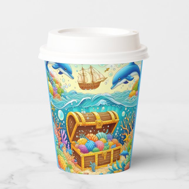 Meeresleben Pappbecher (Vorderseite)