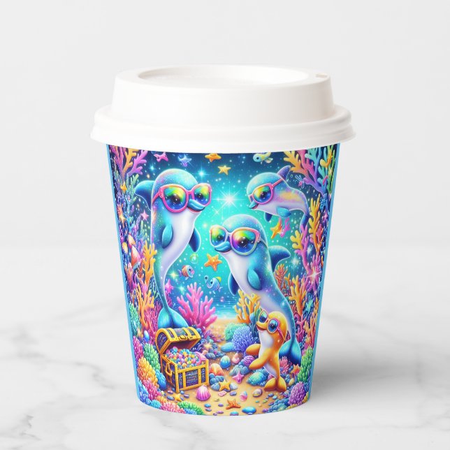 Meeresleben Pappbecher (Vorderseite)