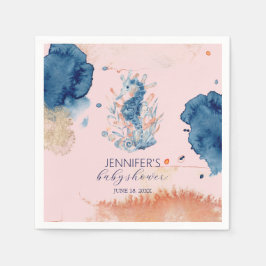 Meeresleben | Seepferd Baby Showpapier Serviette