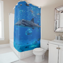 MEERESLEBEN SHARK Wal MANTA RAY FISH OCEAN Duschvorhang