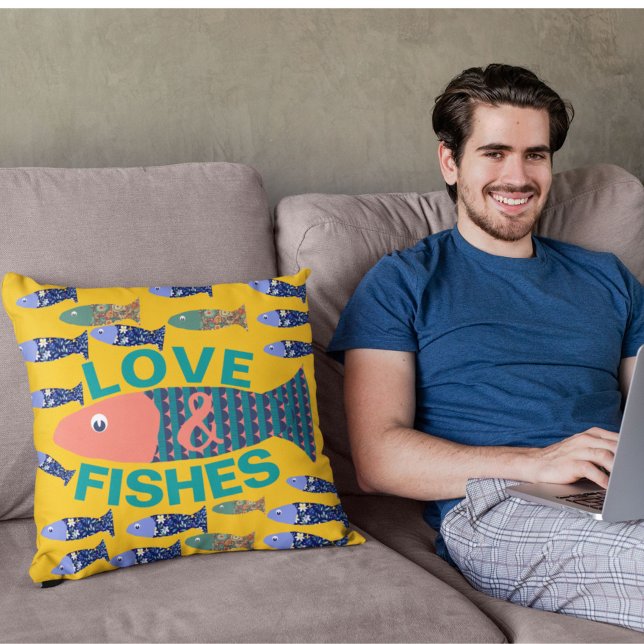 Meeresleben, Strandhaus, Fischliebhaber Kissen (Von Creator hochgeladen)