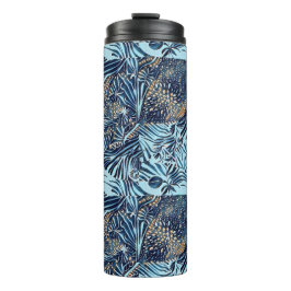 Meeresleben und abstrakte botanische Muster Thermosbecher