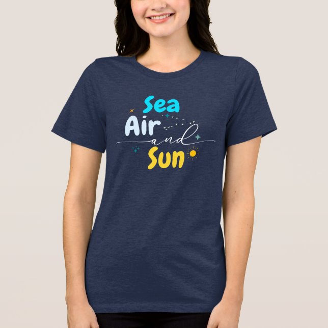 Meeresluft und Sonne Tri-Blend Shirt (Vorderseite)