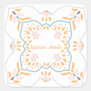 Meeresmosaik Quadratischer Aufkleber