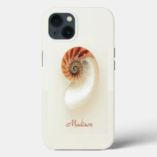 Meeresmuschel Personalisierter Name Minimalist Chi iPhone 13 Hülle