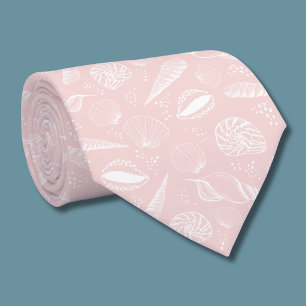 Meeresmuschel-Rosa-Ozean-Strand-Muster Krawatte