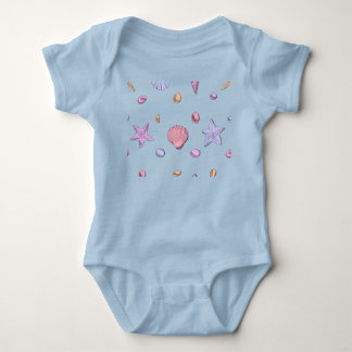 Meeresmuscheln Kinderdesign Baby Strampler