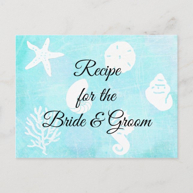 Meeresmuscheln Rezept für die Hochzeit der Braut Postkarte (Vorderseite)