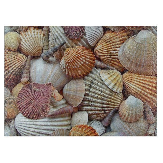 Meeresmuscheln Schneidebrett (Vorderseite)