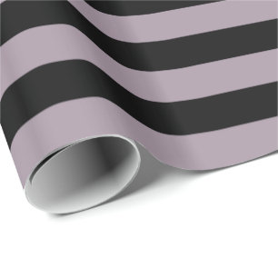 Meeresnebel Lila und Schwarz gestreift Geschenkpapier