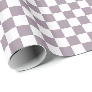 Meeresnebel Lila-Weiß Schachbrettmuster Geschenkpapier