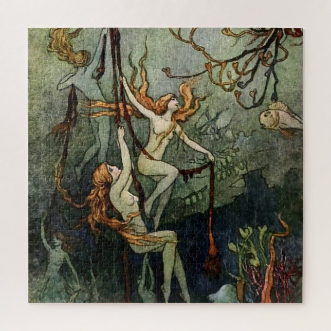 „Meeresnymphen“ von Warwick Goble Puzzle (Vertikal)