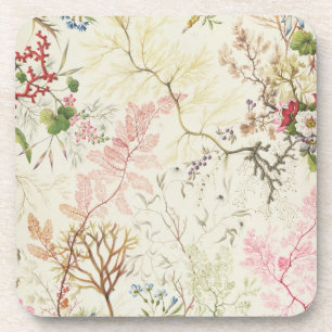 Meerespflanzeentwurf für silk Material (w/c auf Untersetzer