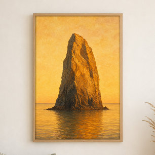 Meeressäule zur goldenen Stunde Aquarellposter Poster