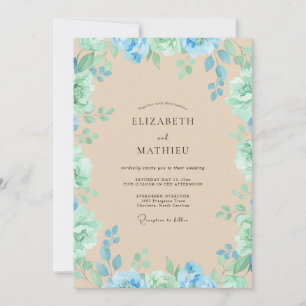 Meeresschaum Ätherische Florale Hochzeit Einladung