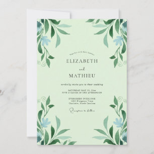 Meeresschaum Azurblättrige Hochzeit Einladung