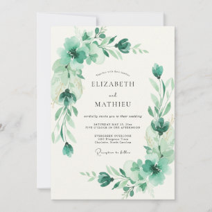 Meeresschaum-Celadon-Laub-Eukalyptus-Hochzeit Einladung