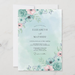 Meeresschaum-Farn-Hochzeit Einladung
