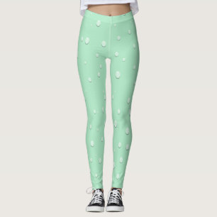 Meeresschaum Grün mit Wassertropfen Sommer schauen Leggings