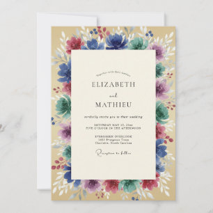 Meeresschaum Immergrün-Blüten-Hochzeit Einladung