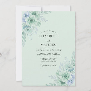 Meeresschaum Immergrün Blütenblatt Hochzeit Einladung