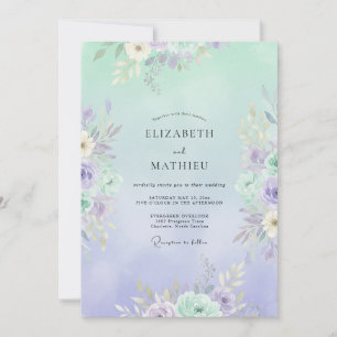 Meeresschaum Immergrün Pfingstrose Hochzeit Einladung