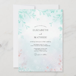 Meeresschaum-Korallen-Blumenhochzeit Einladung