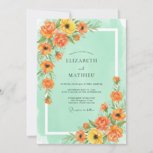 Meeresschaum Ringelblume Mohn Hochzeit Einladung