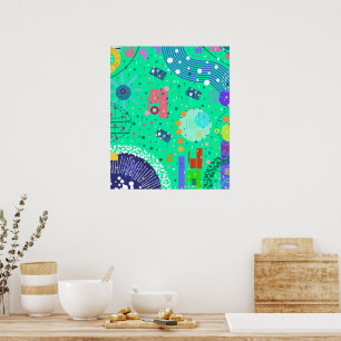 Meeresschaum Sommer: Abstrakte Kunst Poster