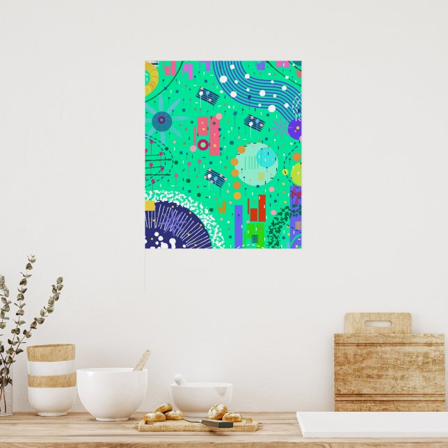 Meeresschaum Sommer: Abstrakte Kunst  Poster (Küche)