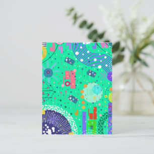 Meeresschaum Sommer: Abstrakte Kunst Postkarte