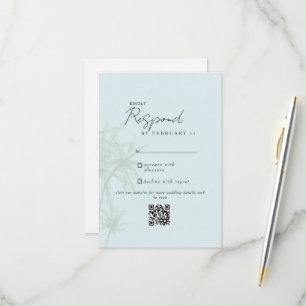 Meeresschaum-Tropische Moderne Hochzeits-QR-Code-R RSVP Karte