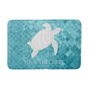 Meeresschildkröte-Aqua-Seeglas personifizieren Badematte