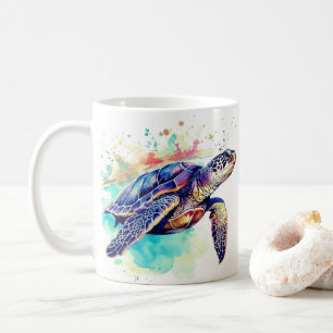 Meeresschildkröte Aquarellbilder Kaffeetasse