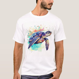 Meeresschildkröte Aquarellbilder T-Shirt