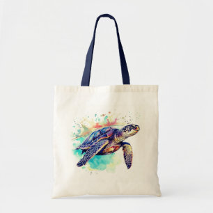Meeresschildkröte Aquarellbilder Tragetasche