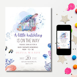 Meeresschildkröte Baby Shower Unter dem Meer Baby Einladung