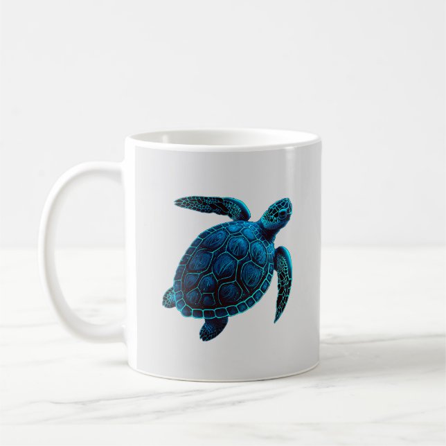 Meeresschildkröte, blau kaffeetasse (Links)