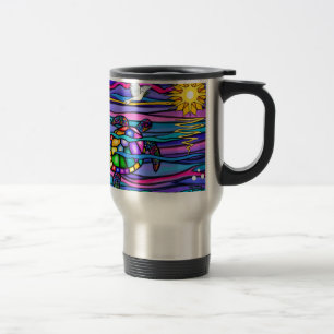 Meeresschildkröte (blau / pink) reisebecher