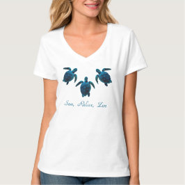 Meeresschildkröte, blaue digitale zeichn T-Shirt