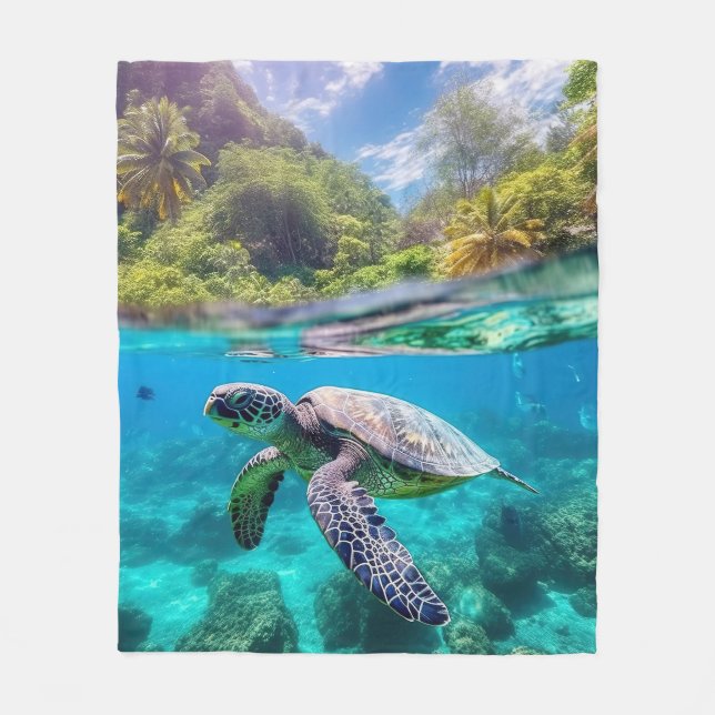 Meeresschildkröte Fleecedecke (Vorderseite)