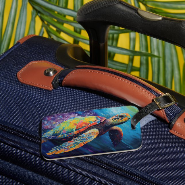 Meeresschildkröte Gepäckanhänger (Vorderseite Insitu 3)