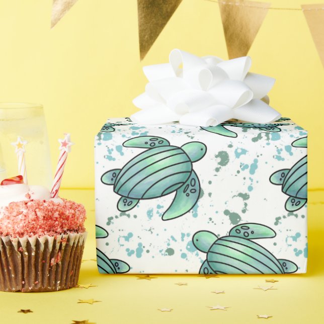 Meeresschildkröte Geschenkpapier (Geburtstagsparty)