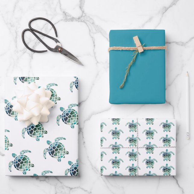 Meeresschildkröte Geschenkpapier Set (Vorderseite)