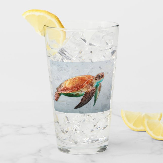 Meeresschildkröte Glas (Vorderseite Ice)