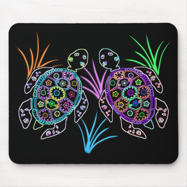 Meeresschildkröte-Glühen Mousepad (Vorne)