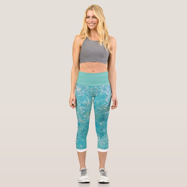 Meeresschildkröte Grüner Hochwald Capri Leggings (Vorderseite)